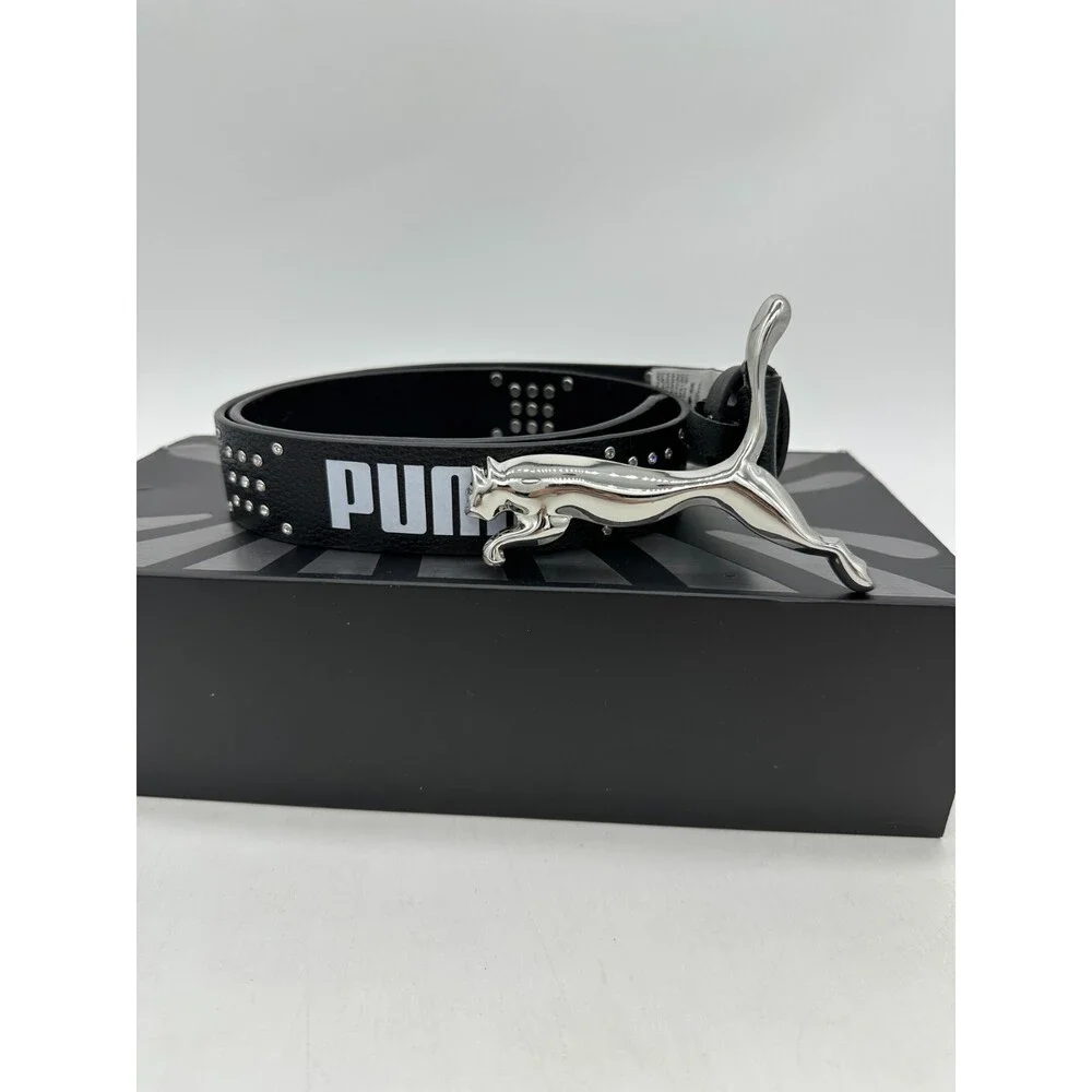 PUMA x A$AP Rocky Cat Belt Men's Size L/XL Black Studded Leather Belt 054939 01